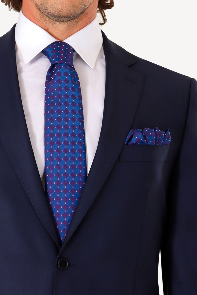 Erkek Lacivert Regular Fit Takım Elbise - 4