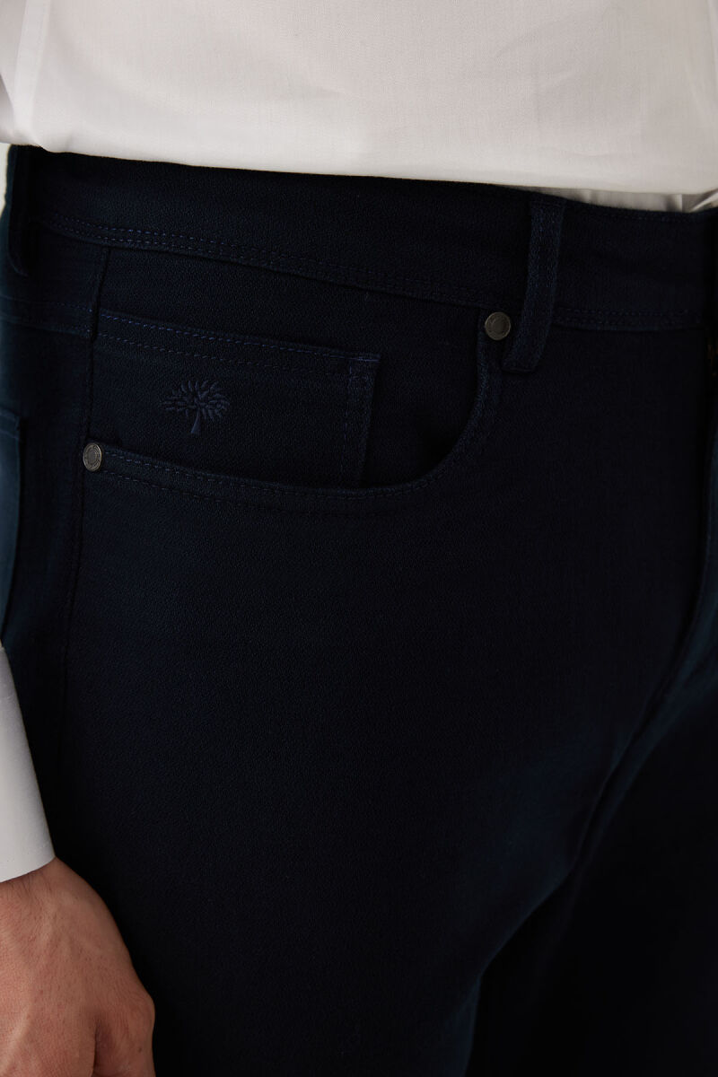 Erkek Lacivert Regular Fit Üst Cep Kanvas Pantolon - 7