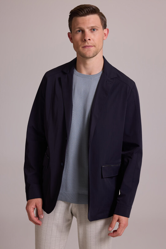 Erkek Lacivert Regular Fit Yazlık Ceket Mont