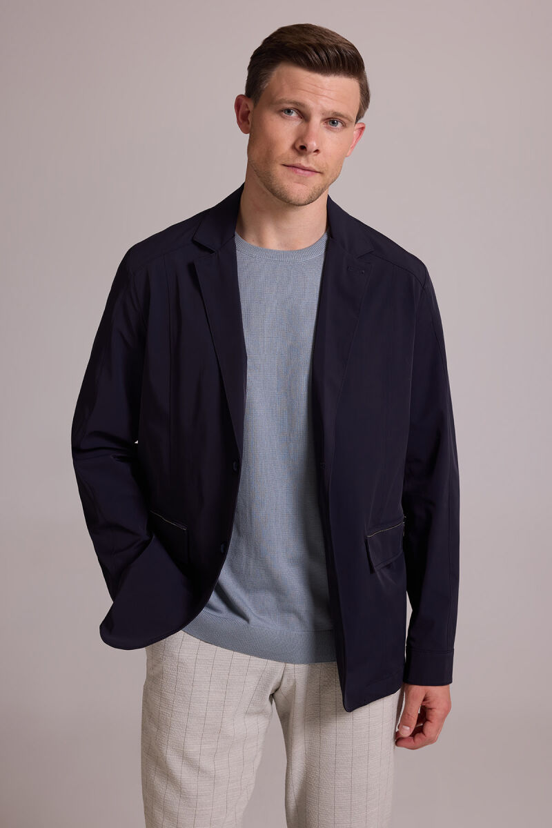 Erkek Lacivert Regular Fit Yazlık Ceket Mont - 2