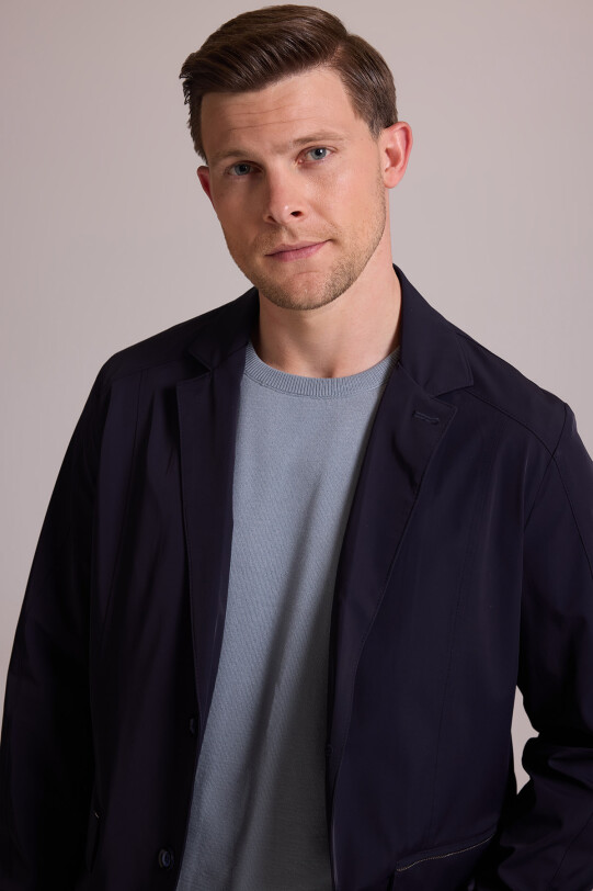 Erkek Lacivert Regular Fit Yazlık Ceket Mont