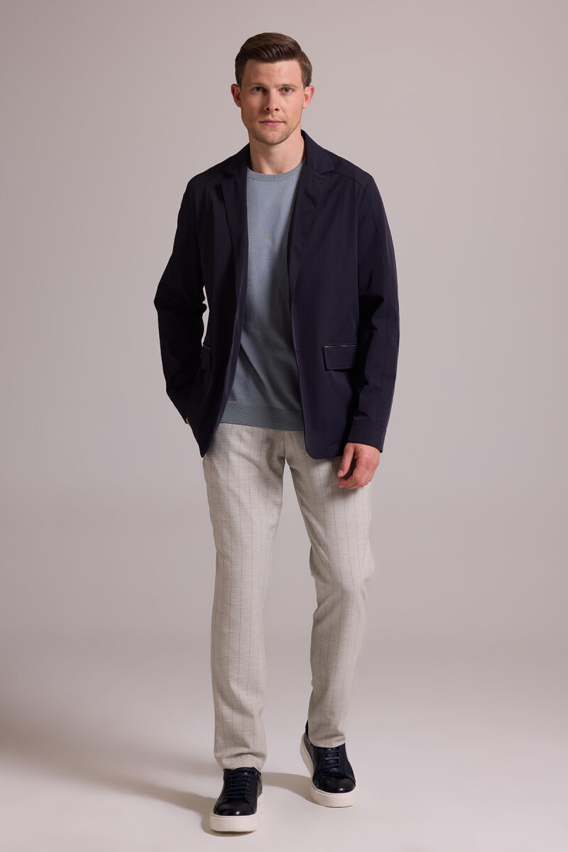 Erkek Lacivert Regular Fit Yazlık Ceket Mont - 5