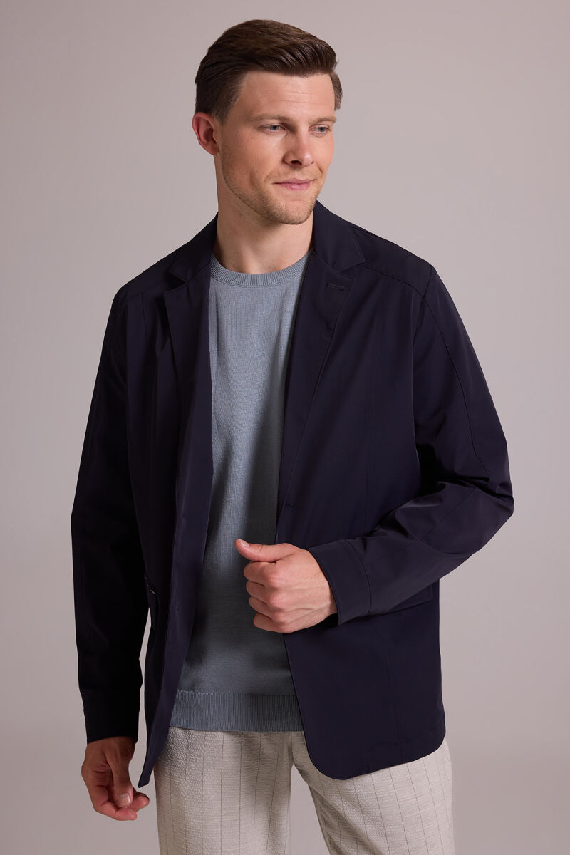 Erkek Lacivert Regular Fit Yazlık Ceket Mont - 7