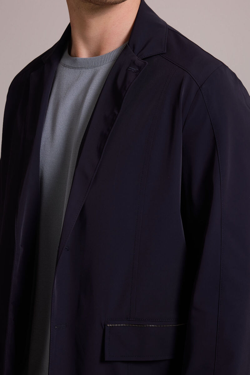 Erkek Lacivert Regular Fit Yazlık Ceket Mont - 8