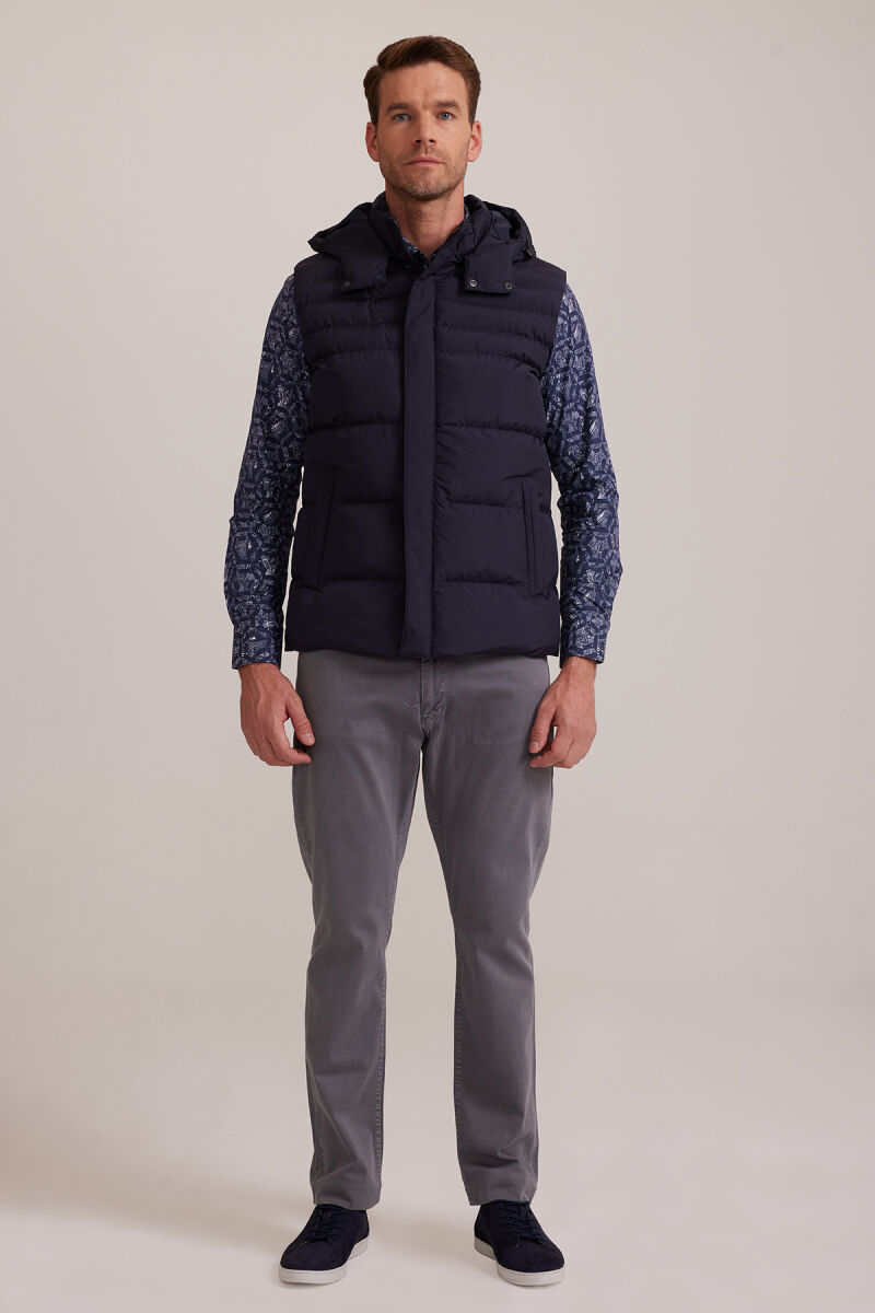 Erkek Lacivert Regular Fit Yelek - 4