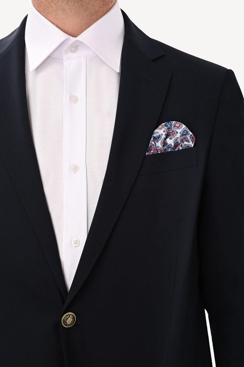 Erkek Lacivert Regular Fit Yünlü Blazer Ceket - 4