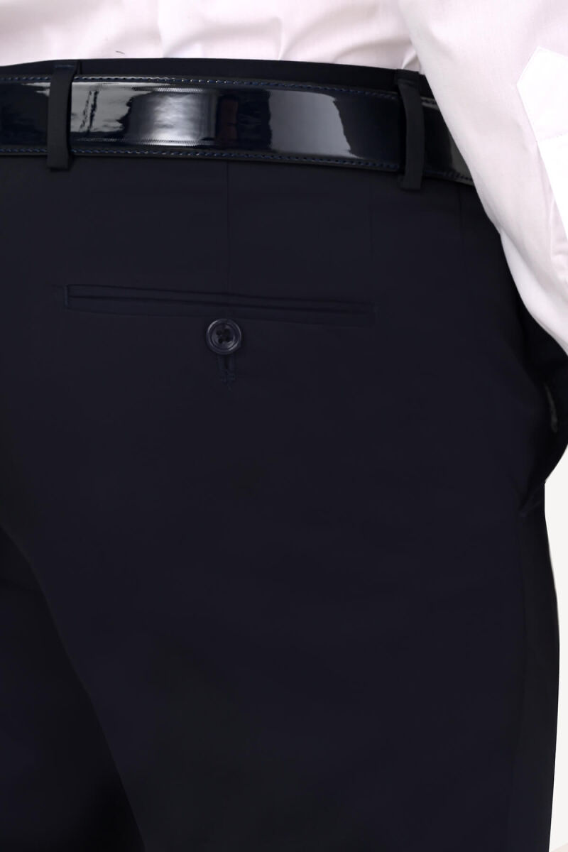 Erkek Lacivert Şal Yaka Yelekli Slim Fit Damatlık - 5