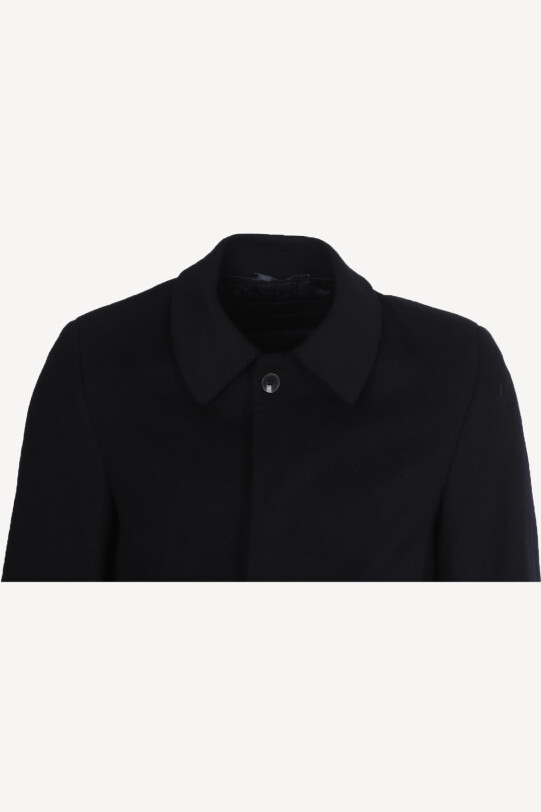 Erkek Lacivert Regular Fit Kaşmir Kısa Kaban