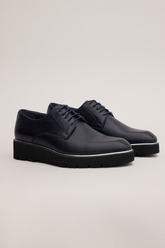 Erkek Lacivert Bağcıklı Casual Ayakkabı