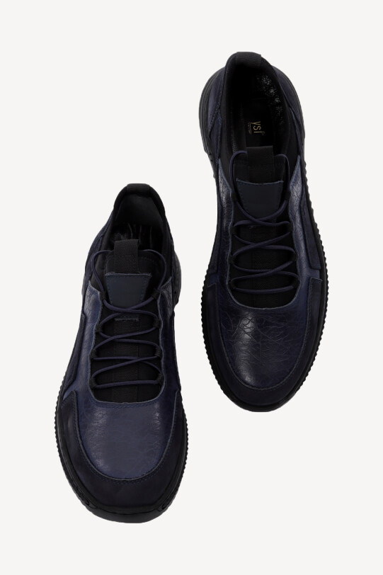 Erkek Lacivert Bağcıklı Nubuk Casual Ayakkabı