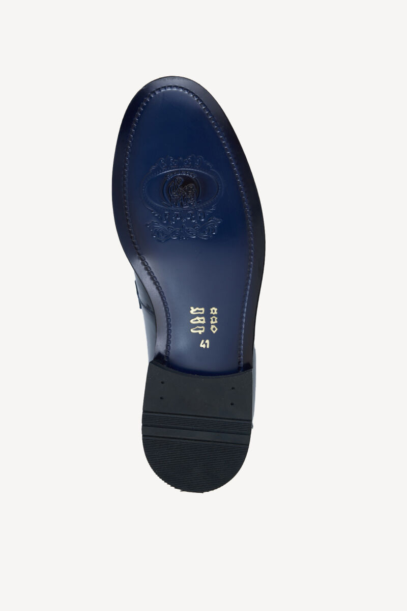 Erkek Lacivert Casual Rugan Deri Püsküllü Ayakkabı - 5