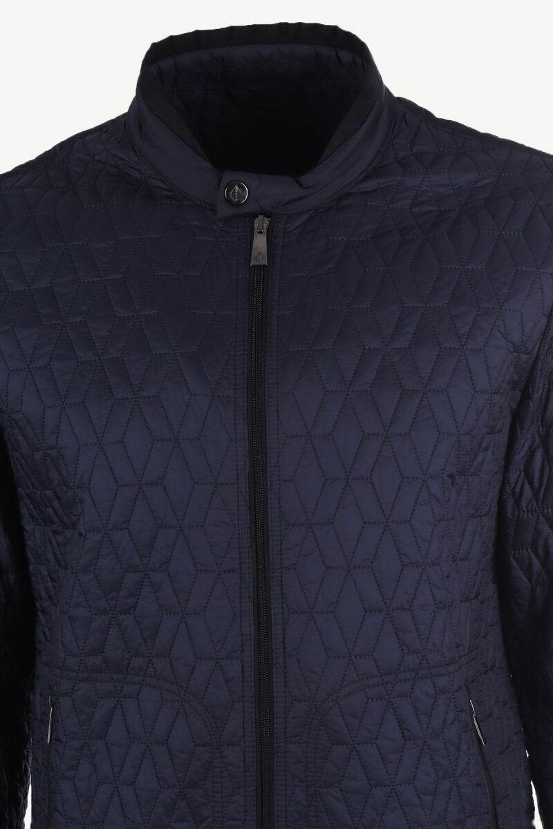 Erkek Lacivert Desenli Spor Yazlık Mont - 2