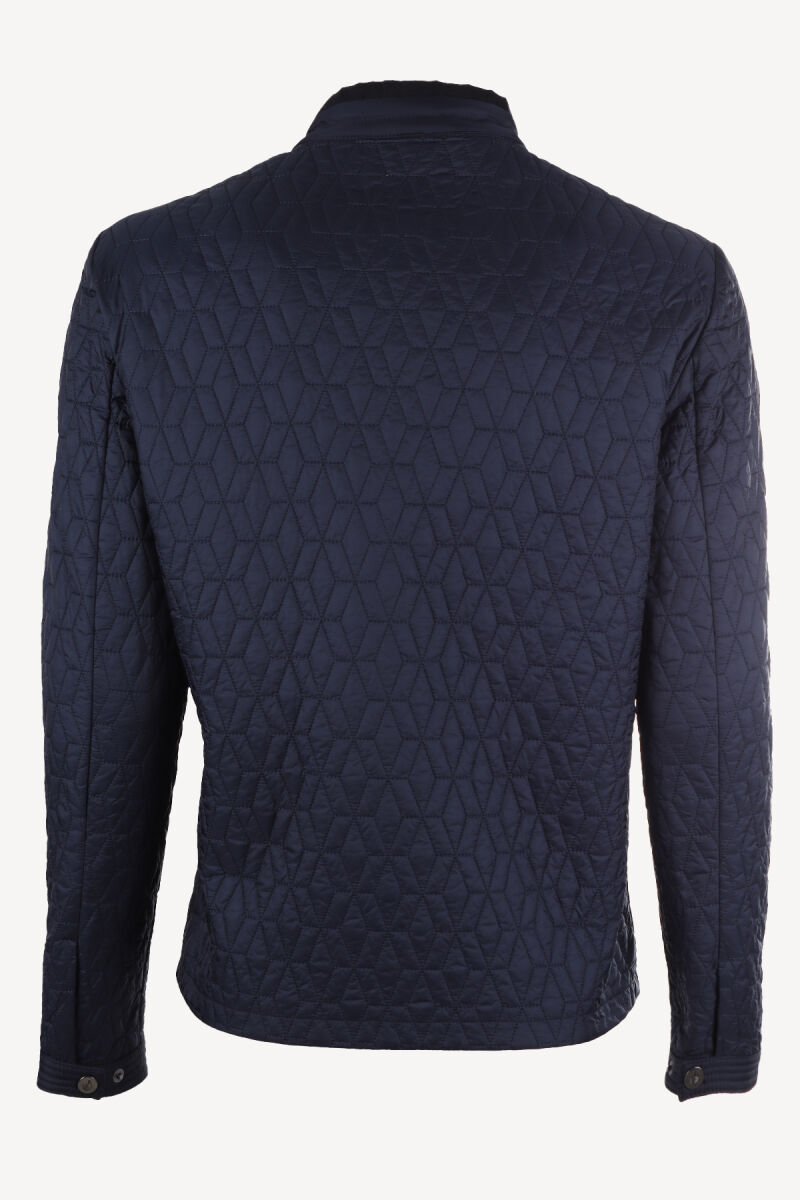 Erkek Lacivert Desenli Spor Yazlık Mont - 4