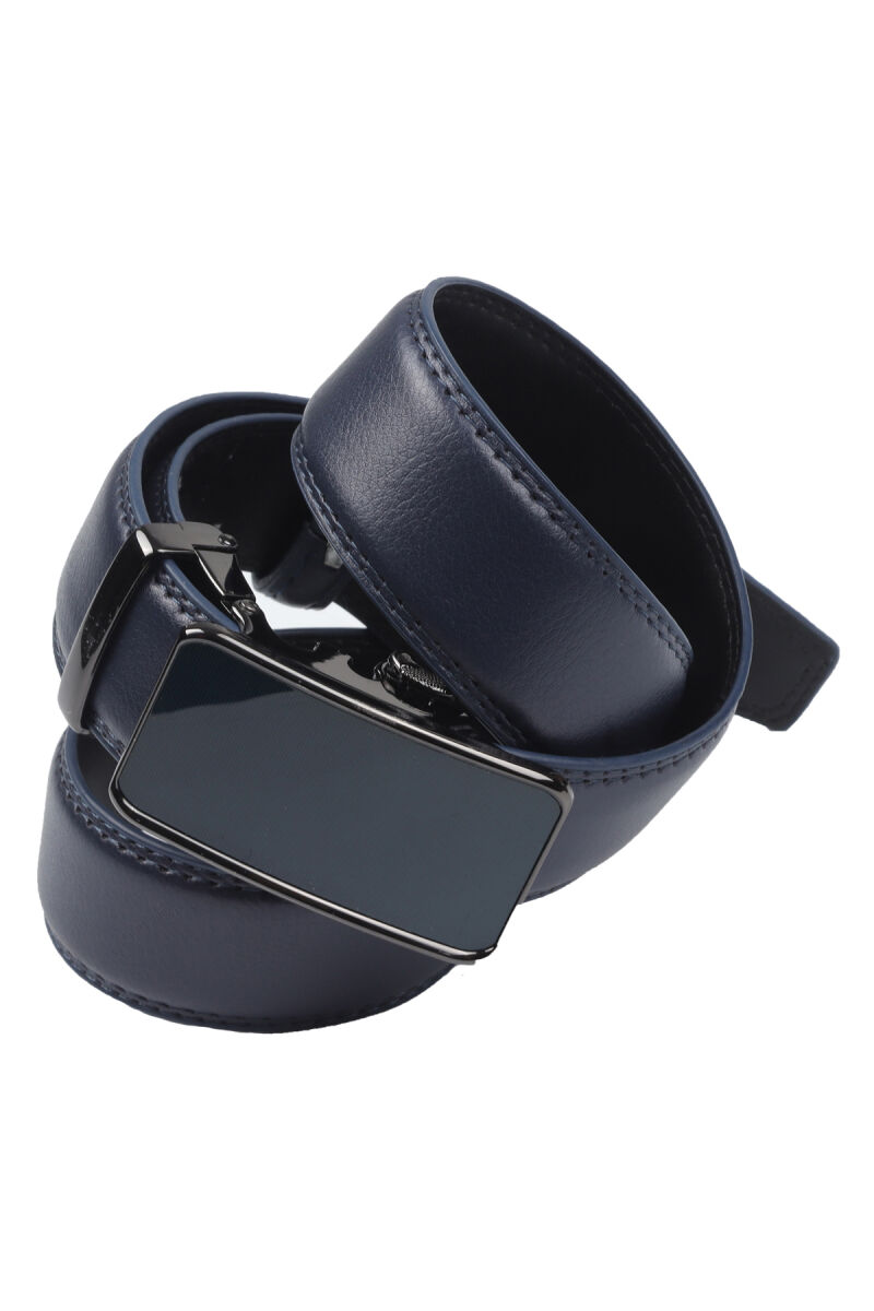Erkek Lacivert Otomatik Tokalı Klasik Deri Kemer - 1