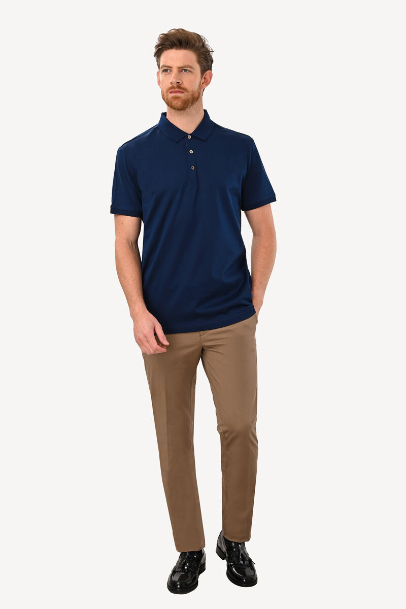 Erkek Lacivert Polo Yaka Regular Fit Tshirt - 2