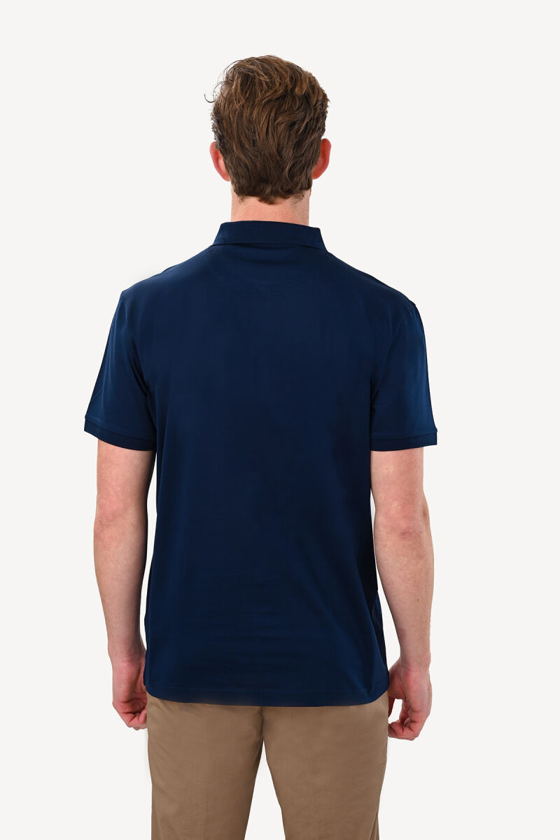 Erkek Lacivert Polo Yaka Regular Fit Tshirt - 4