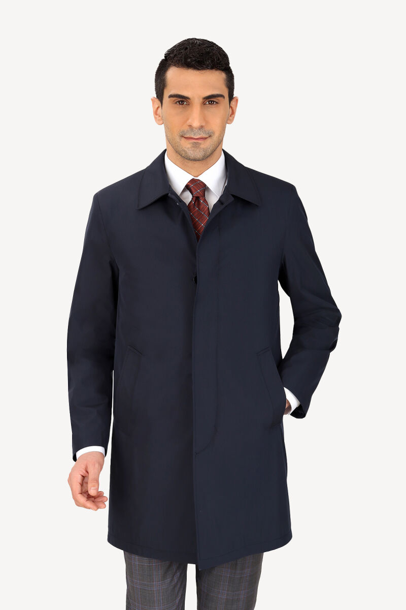 Erkek Lacivert Regular Fit Pardesü İçi Çıkmalı - 2