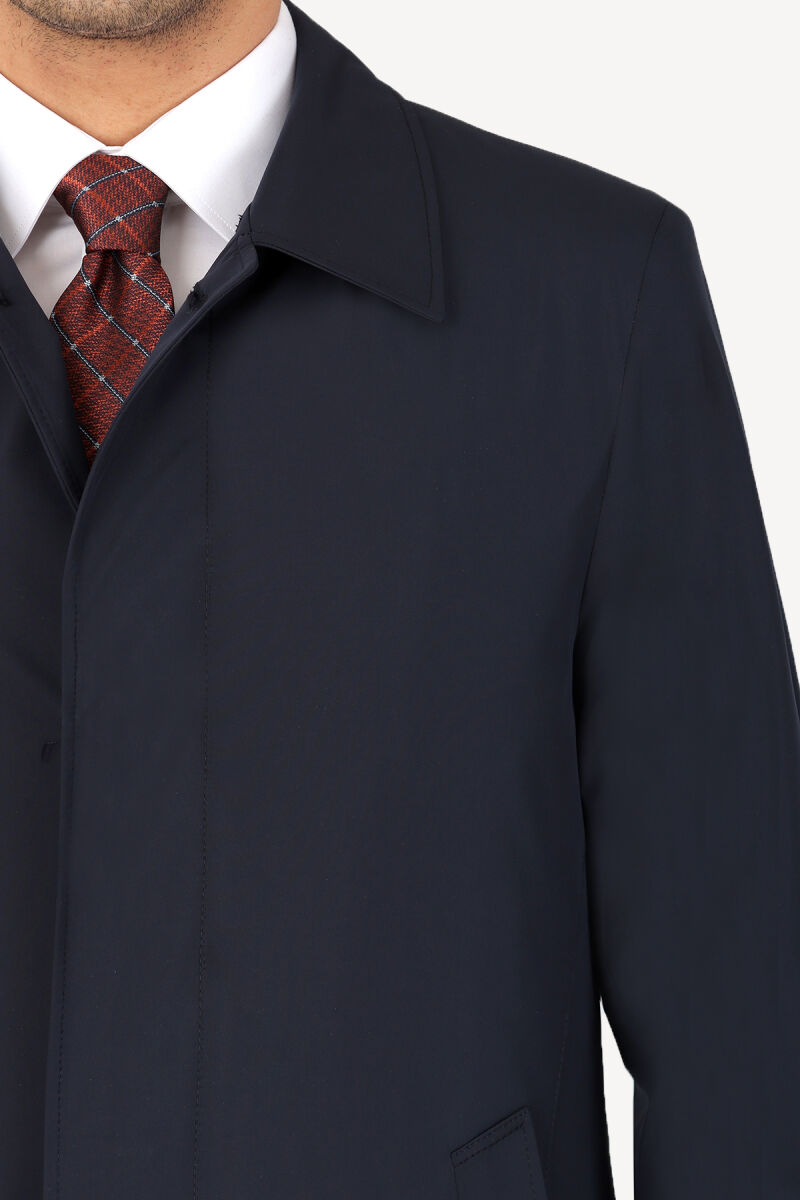 Erkek Lacivert Regular Fit Pardesü İçi Çıkmalı - 3