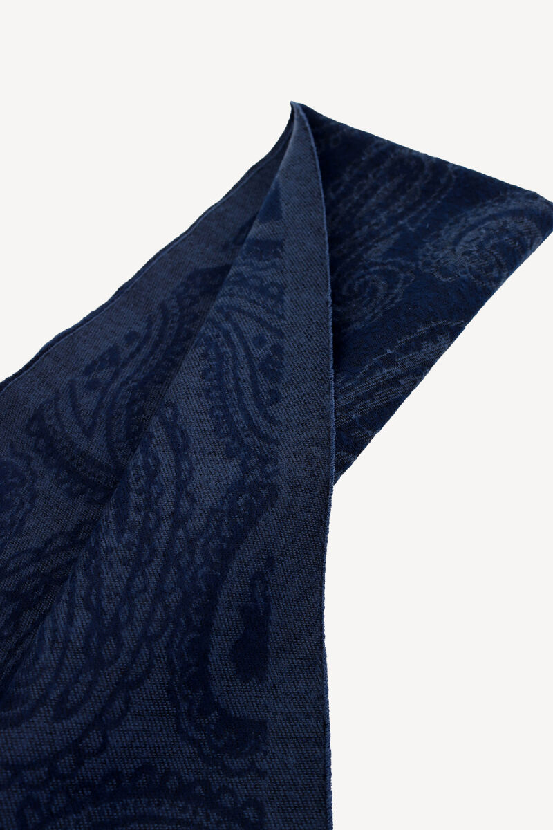 Erkek Lacivert Şal Desen Kaşkol - 2