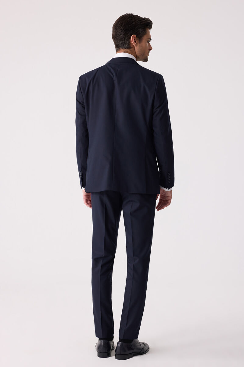 Erkek Lacivert Slim Fit Takım Elbise - 12