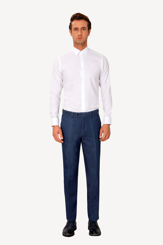 Erkek Lacivert Spor Kot Regular Fit Pantolon