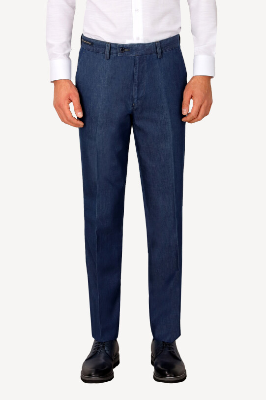 Erkek Lacivert Spor Kot Regular Fit Pantolon