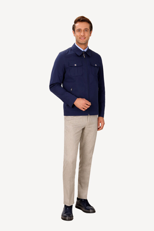 Erkek Lacivert Spor Yazlık Mont