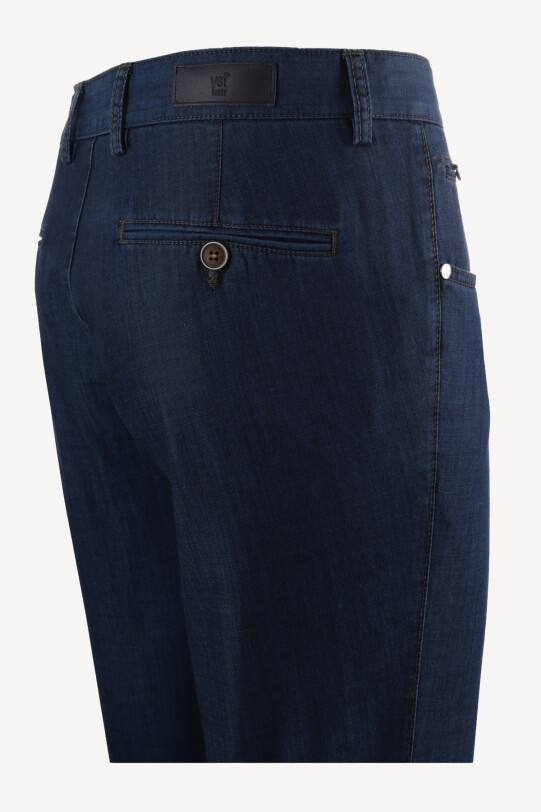 Erkek Lacivert Üstten Cepli Spor Kot Pantolon