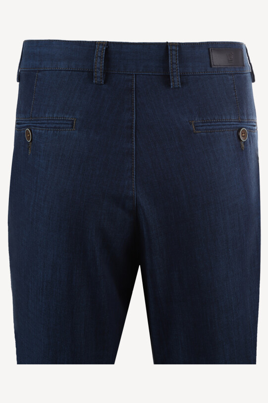 Erkek Lacivert Üstten Cepli Spor Kot Pantolon