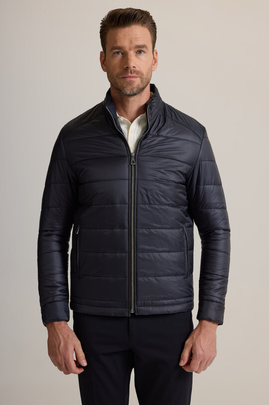 Erkek Lacivert Slim Fit Kaban