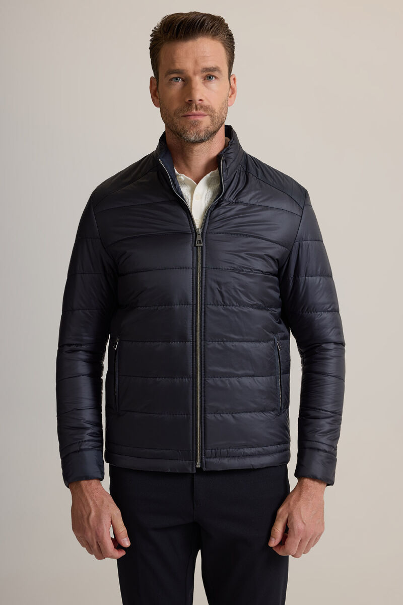 Erkek Lacivert Slim Fit Kaban - 1