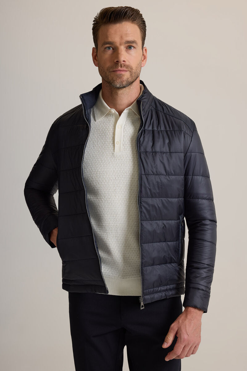 Erkek Lacivert Slim Fit Kaban - 2