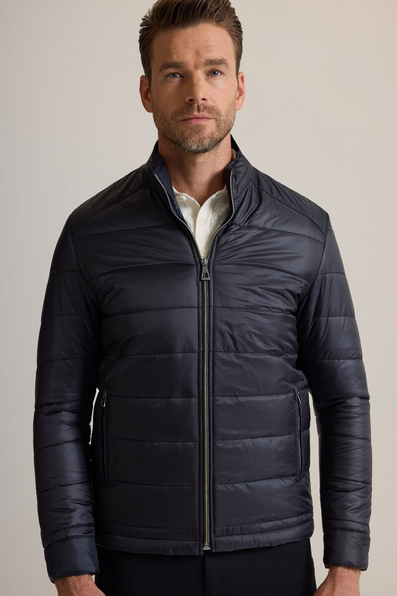 Erkek Lacivert Slim Fit Kaban - 3