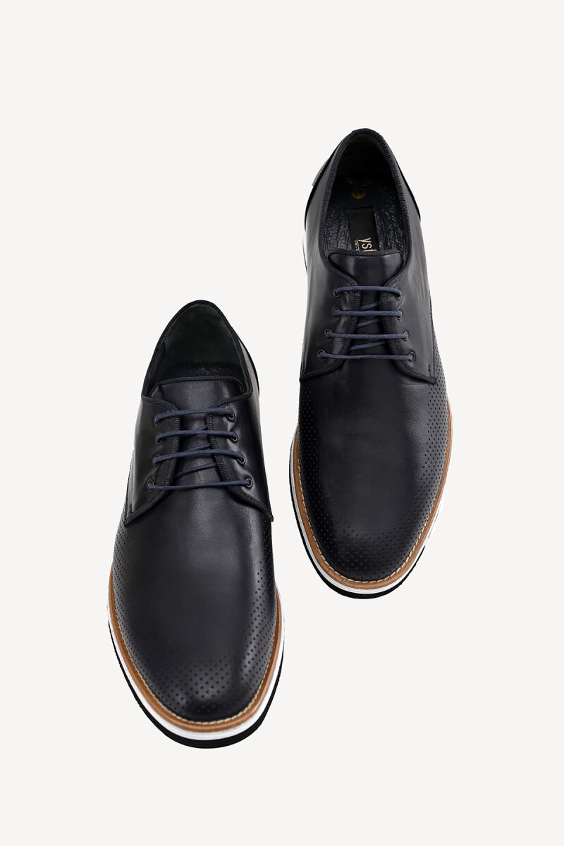 Erkek Lacivert Spor Yüksek Taban Bağcıklı Casual Ayakkabı - 2