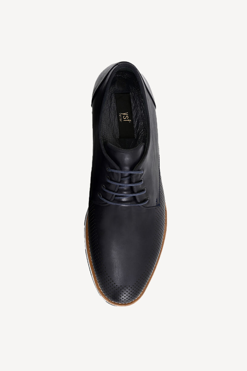 Erkek Lacivert Spor Yüksek Taban Bağcıklı Casual Ayakkabı - 4