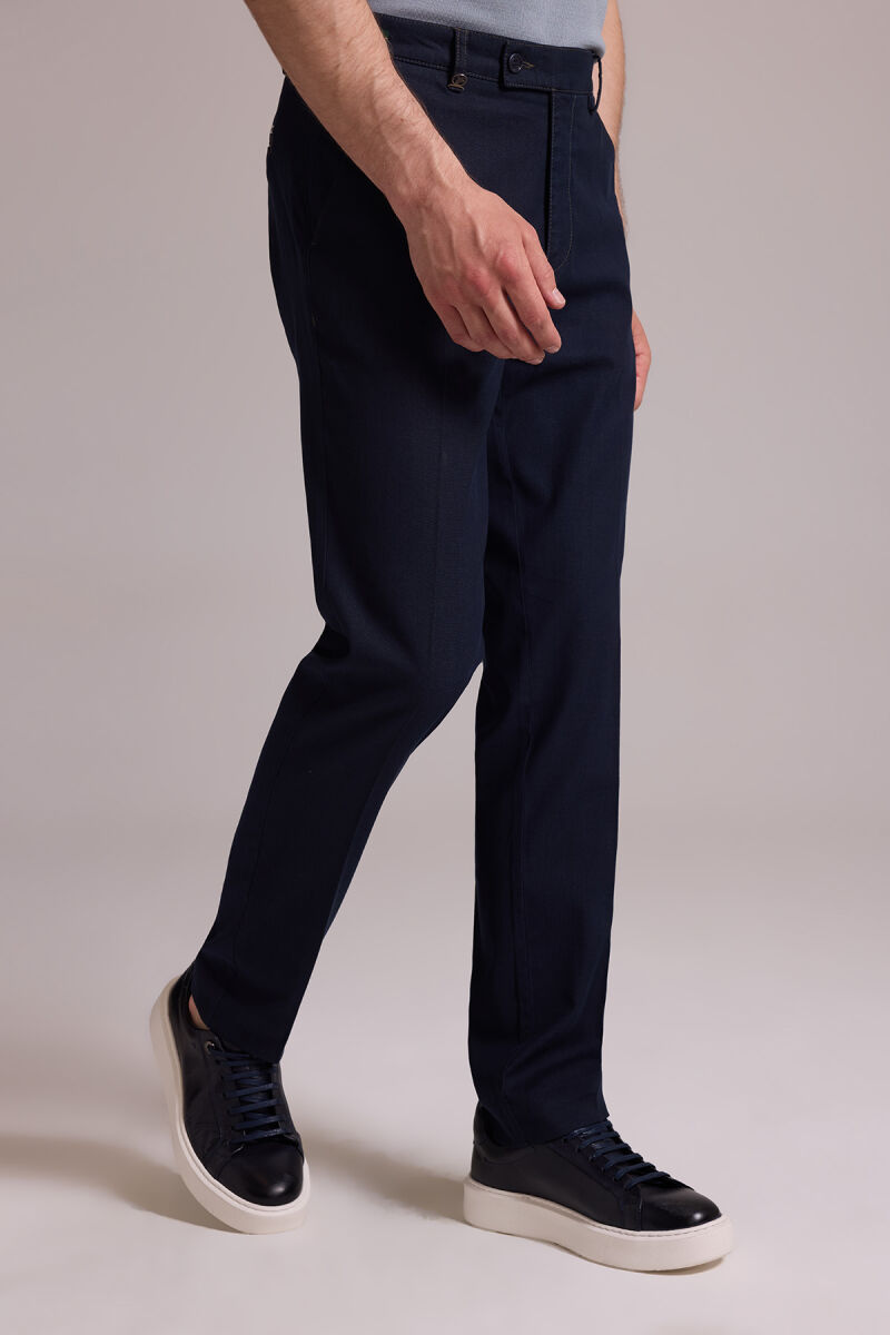 Erkek Lacivert Tensel Yazlık Yan Cepli Kot Pantolon - 6