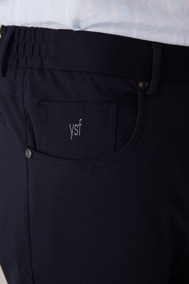 Erkek Lacivert Ultra Esnek Rayon Karışımlı Kanvas Pantolon - 7