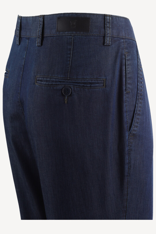 Erkek Lacivert Yandan Cepli Spor Kot Pantolon