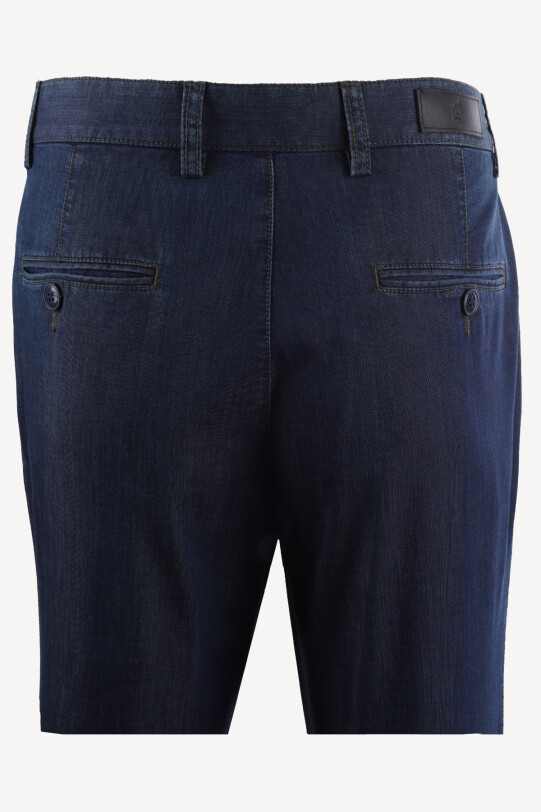 Erkek Lacivert Yandan Cepli Spor Kot Pantolon