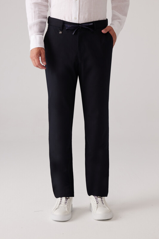 Erkek Lacivert Yazlık Jogger Yan Cep Pantolon