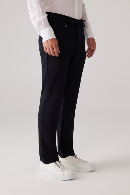 Erkek Lacivert Yazlık Jogger Yan Cep Pantolon