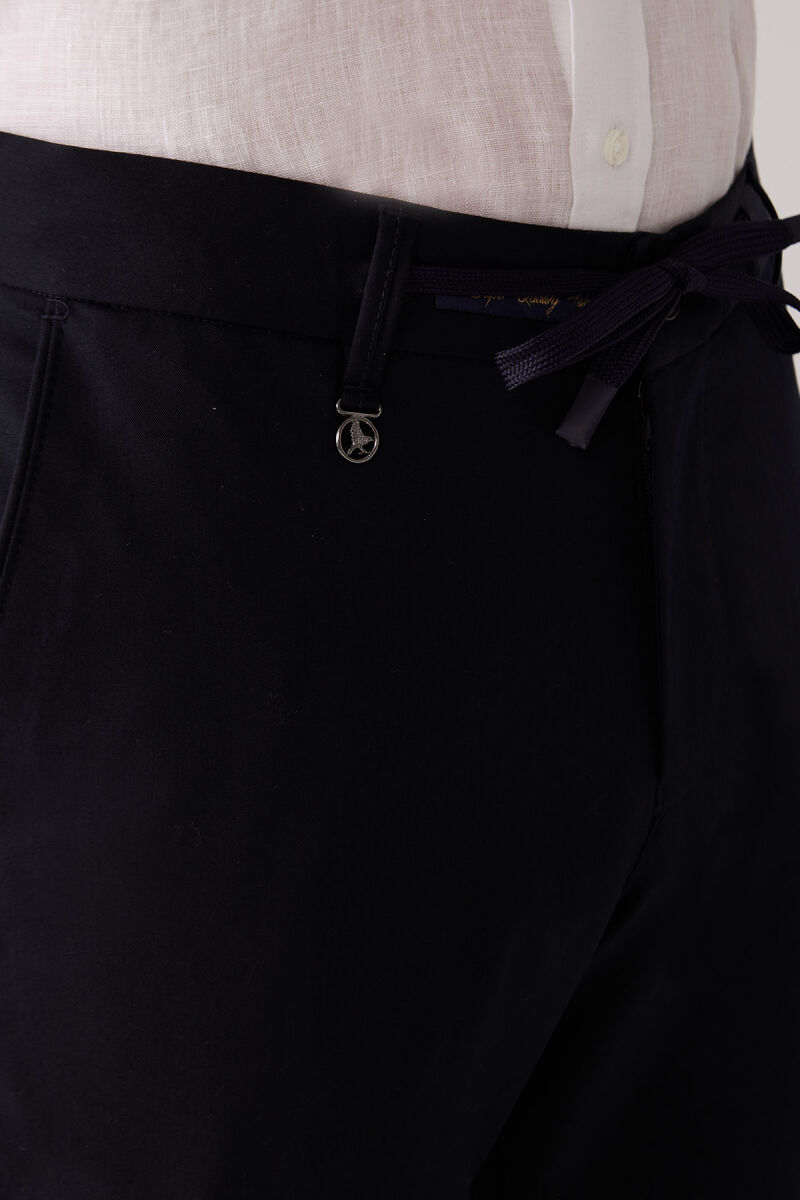 Erkek Lacivert Yazlık Jogger Yan Cep Pantolon - 7