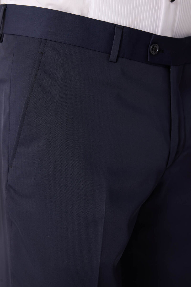 Erkek Lacivert Yelekli Slim Fit Damatlık - 10