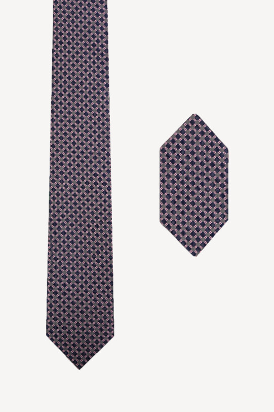 Erkek Lila Kravat Mendil Set - YSF