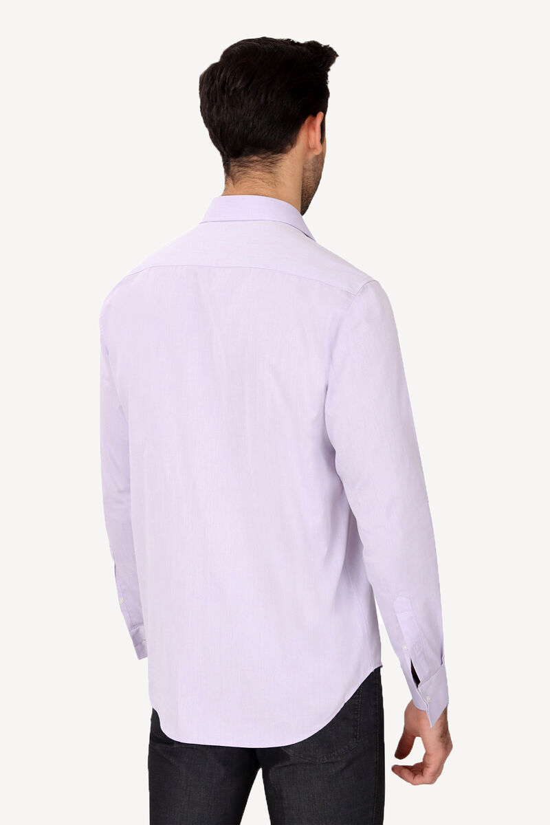 Erkek Lila Slim Fit Pamuk Gömlek - 4