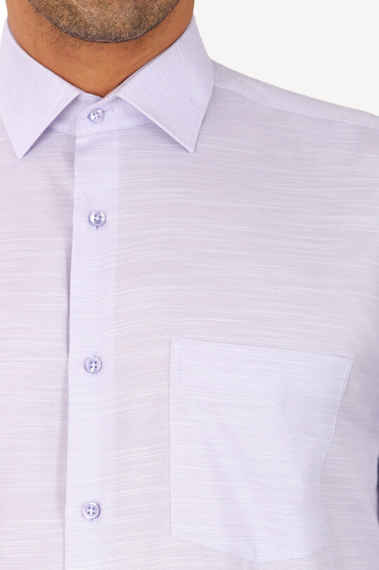 Erkek Lila Uzun Kol Klasik Gömlek