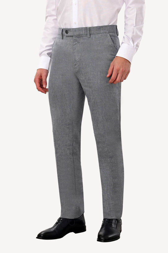 Erkek Mavi Gri Keten Spor Pantolon