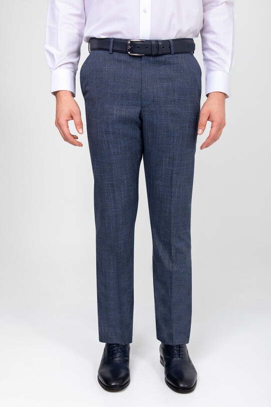 Erkek Mavi Regular Fit Kumaş Pantolon