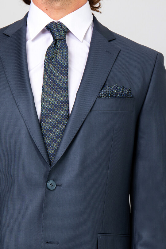 Erkek Mavi Regular Fit Takım Elbise