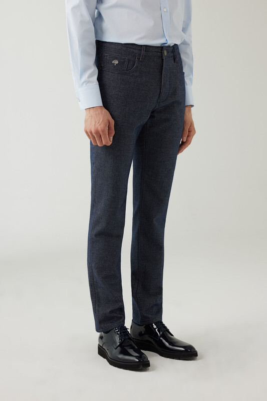 Erkek Mavi Regular Fit Üst Cep Spor Kanvas Pantolon